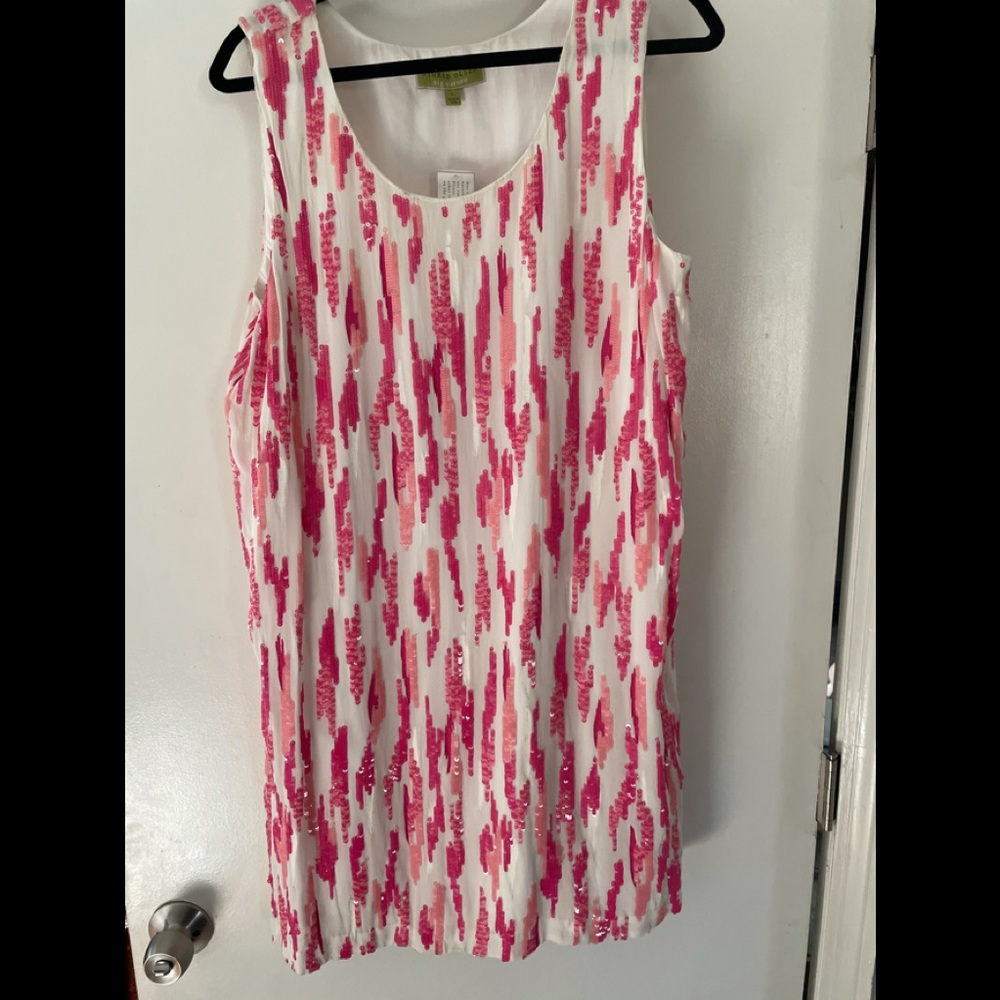 Sigrid Olsen Signature pink sequin dress SIZE XL